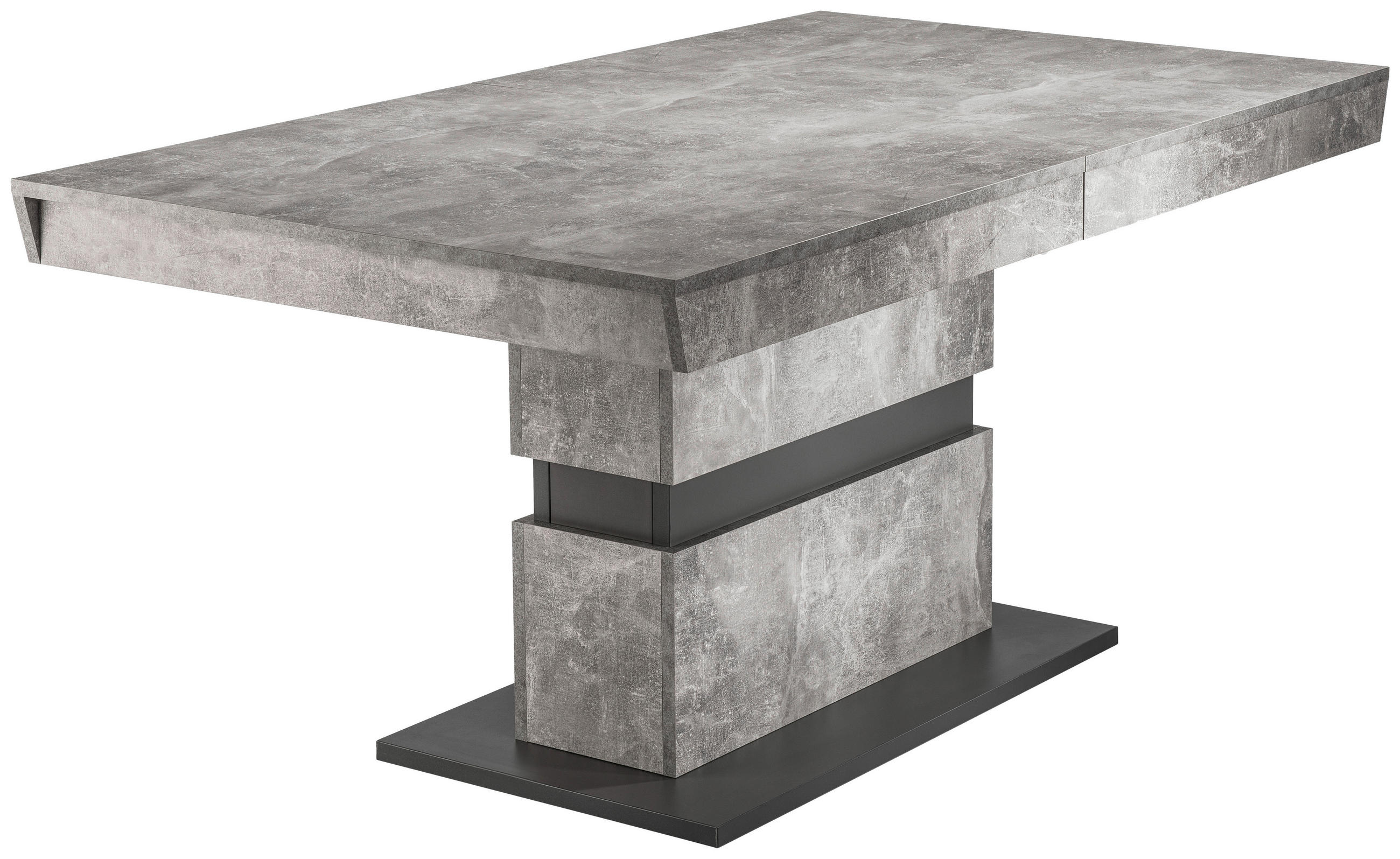 Esstisch ausziehbar Matthew 140-195x90 cm Grau Betonoptik