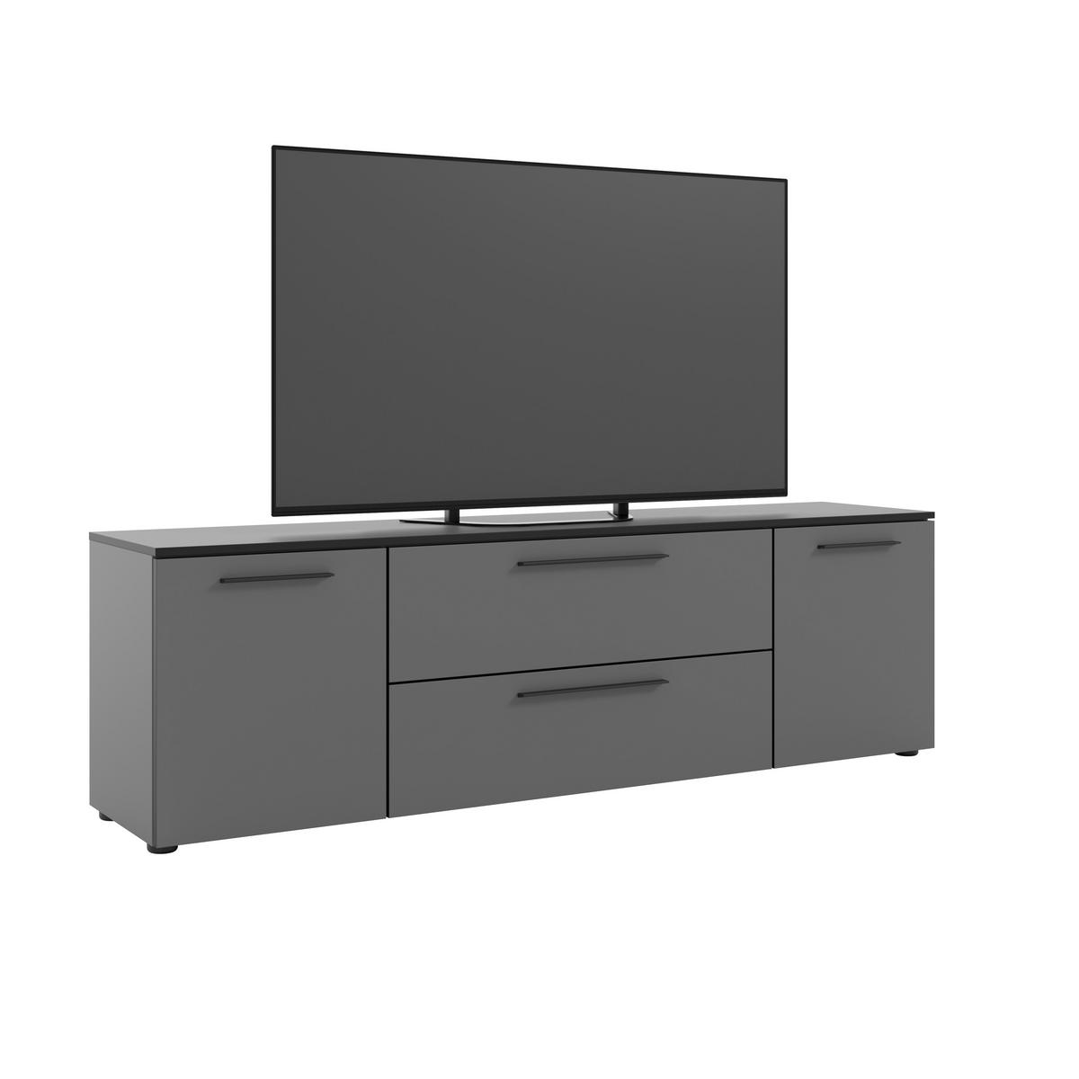 LOWBOARD Soul  in 180/55/40 cm  - Dunkelgrau/Schwarz, MODERN, Holzwerkstoff/Kunststoff (180/55/40cm)