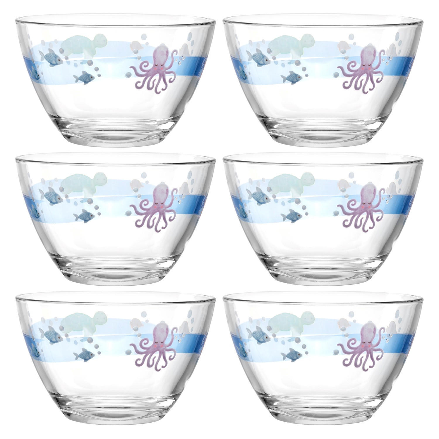MÜSLISCHALENSET Bambini Aventura 6-teilig  - Trend, Glas (12/7,5/12cm) - Leonardo