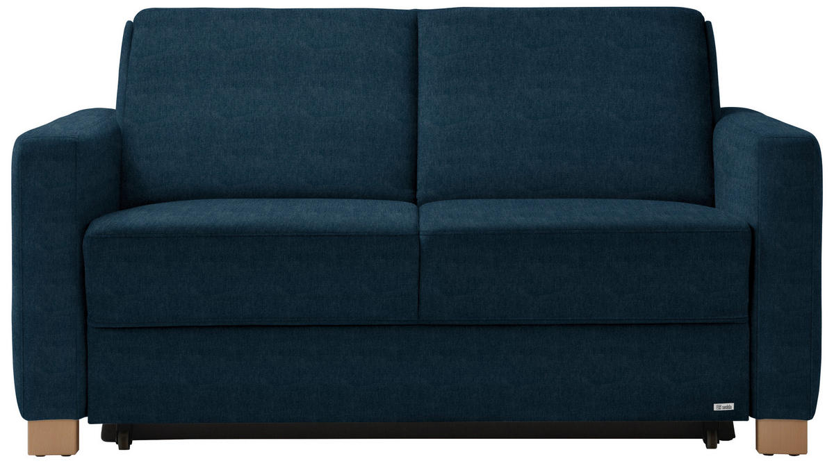 SCHLAFSOFA Dunkelblau  - Naturfarben/Dunkelblau, KONVENTIONELL, Holz/Textil (160/86/92cm) - Sedda