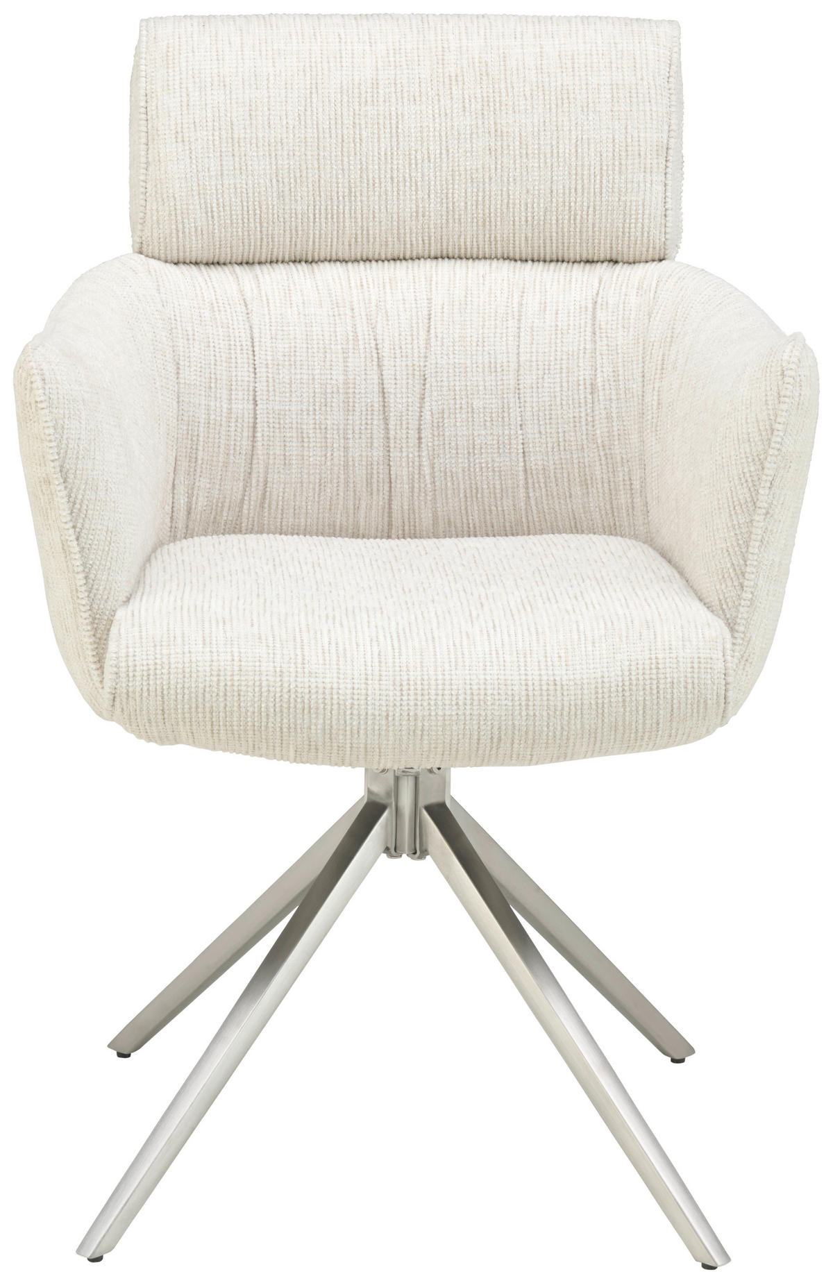 ARMLEHNSTUHL  in Edelstahl Mikrofaser  - Edelstahlfarben/Beige, KONVENTIONELL, Textil/Metall (61/89/63cm) - Livetastic