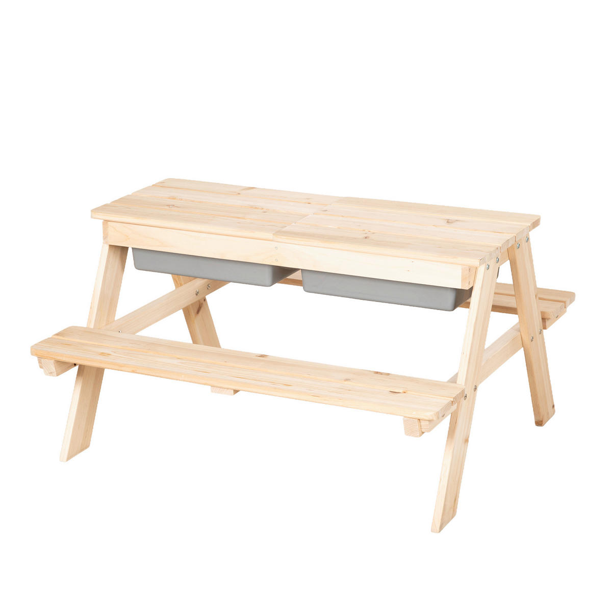 KINDERSPIELTISCH  - Naturfarben/Grau, Basics, Holz/Kunststoff (89/50/85,5cm) - Roba