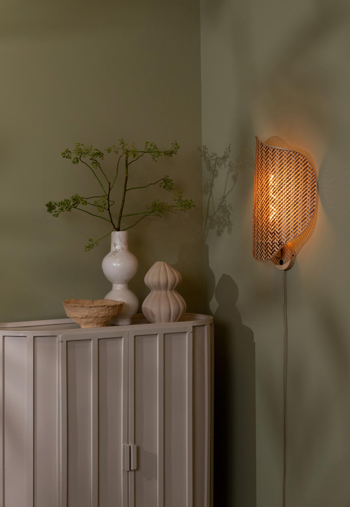 WANDLEUCHTE - Naturfarben/Braun, Basics, Naturmaterialien (40/10/50cm) - Good & Mojo