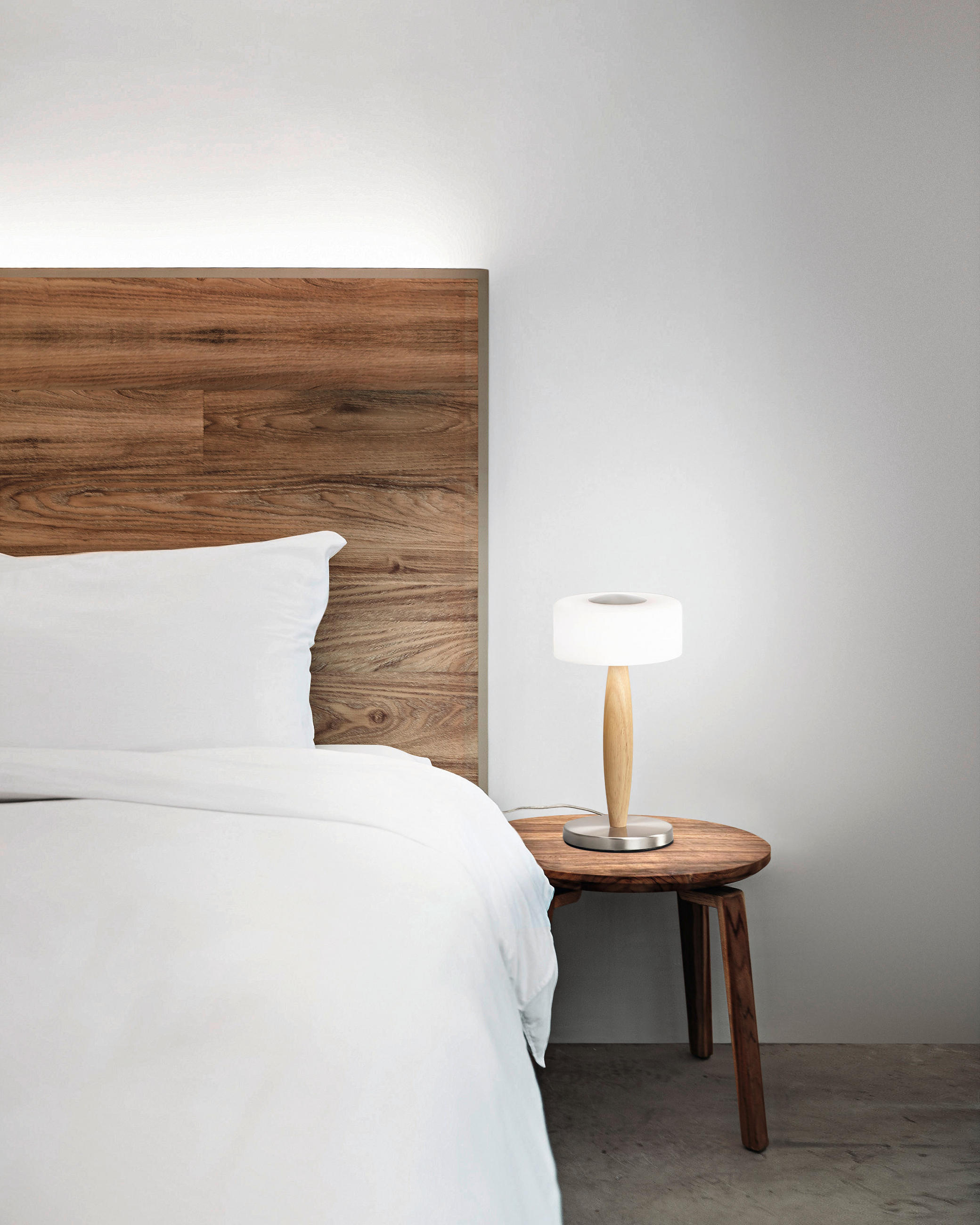 LED-TISCHLEUCHTE 15/29 cm   - Eichefarben/Weiß, Natur, Glas/Holz (15/29cm) - Fabas Luce