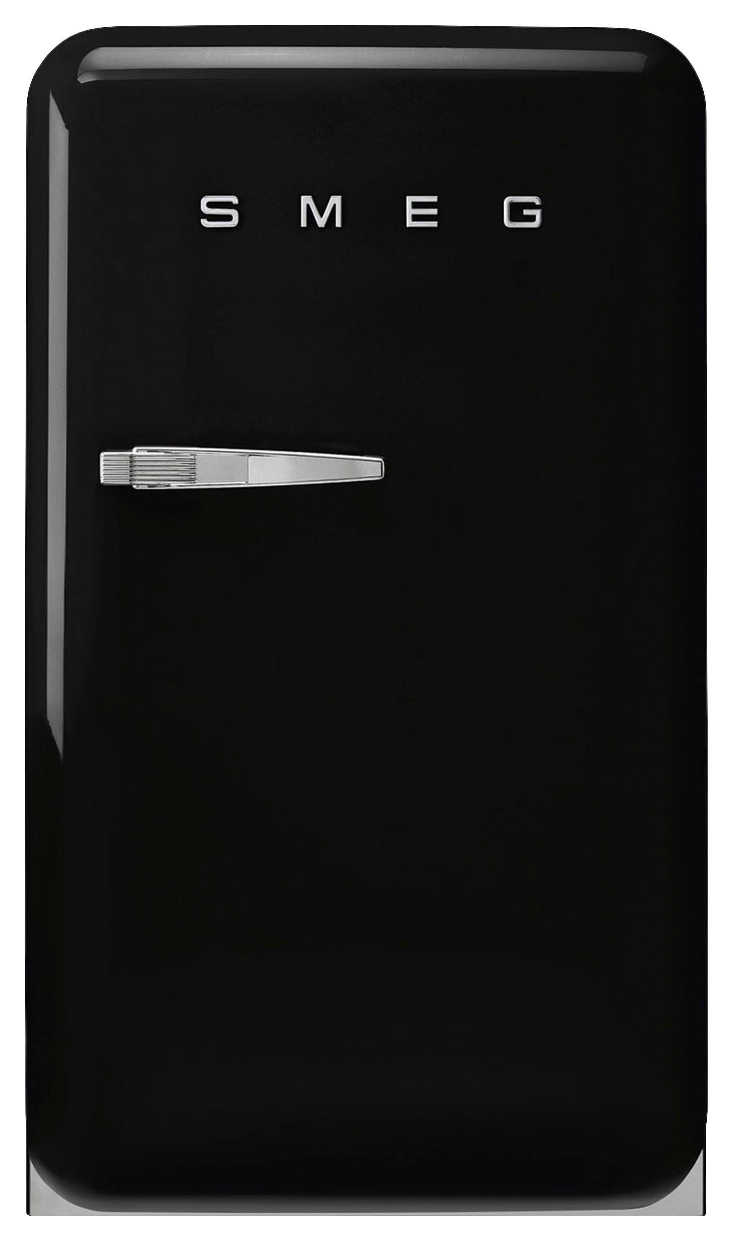 KÜHLSCHRANK 54,5/97-98/70,1 cm FAB10RBL6  - Schwarz Hochglanz/Silberfarben, Basics, Glas/Metall (54,5/97-98/70,1cm) - SMEG