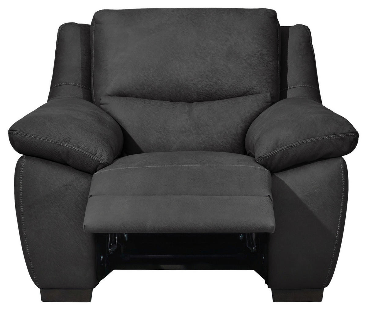 SESSEL mit elektr.Funktion in Webstoff Dunkelgrau  - Wengefarben/Dunkelgrau, Konventionell, Holz/Textil (119/96-157/99cm) - Livetastic