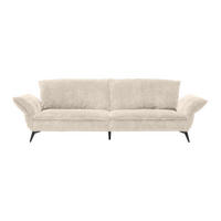 MEGASOFA Flachgewebe Beige  - Beige/Schwarz, Modern, Textil/Metall (272/87/107cm) - MID.YOU