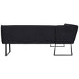 ECKBANK 159/217 cm Webstoff Schwarz   - Schwarz, Design, Textil/Metall (159/217cm) - Novel