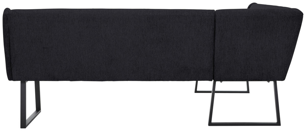 ECKBANK 159/217 cm Webstoff Schwarz   - Schwarz, Design, Textil/Metall (159/217cm) - Novel