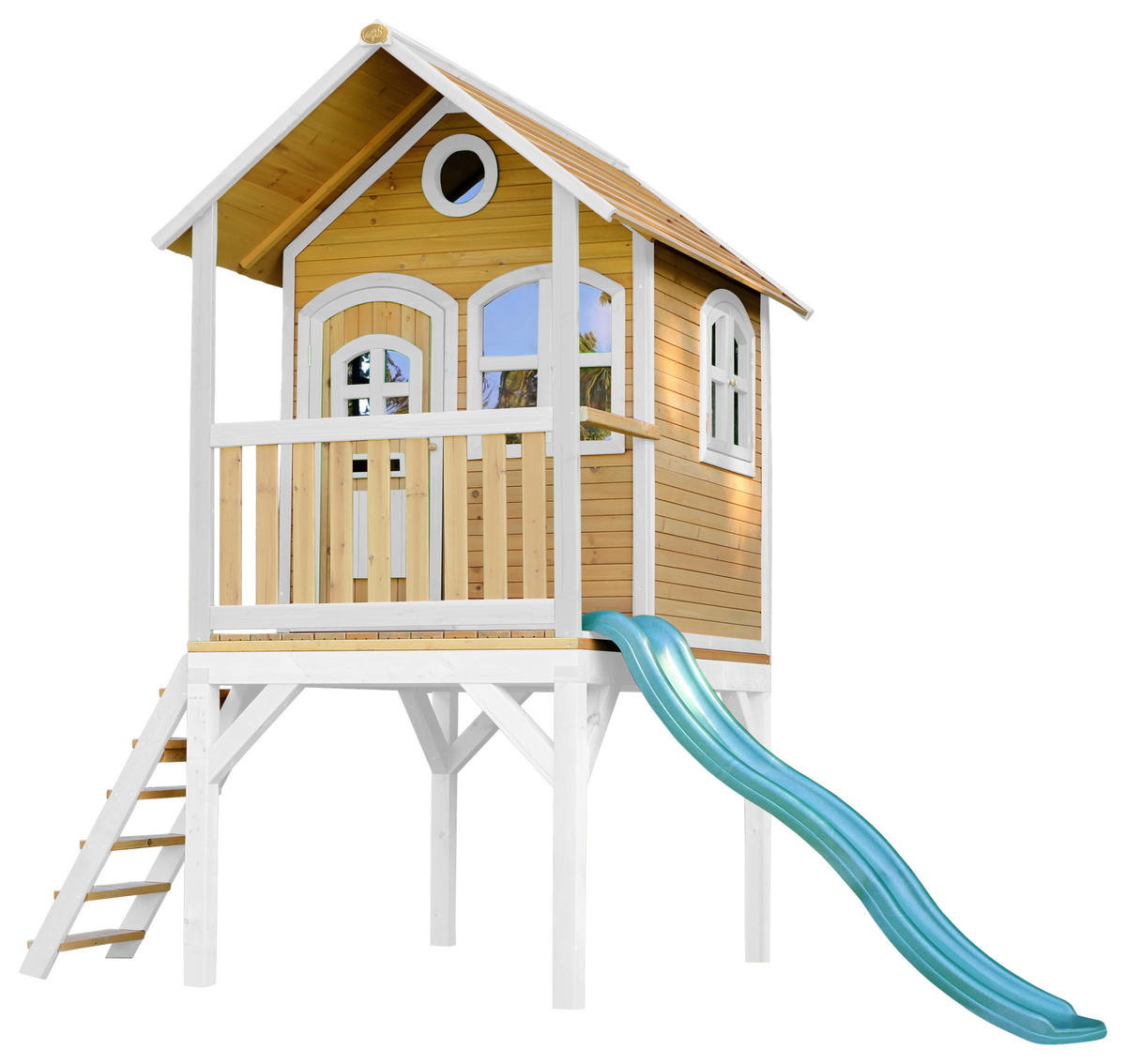 SPIELHAUS 318/272/191 cm  - Weiss/Braun, Konventionell, Holz (318/272/191cm)