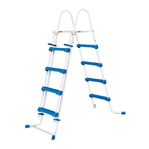 POOLLEITER  - Blau/Weiß, Basics, Metall (132cm) - Ambia Garden