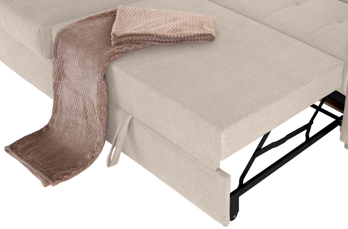 COLȚAR EXTENSIBIL textil bej  - argintiu/bej, Design, lemn/textil (183/292cm) - Modern Living