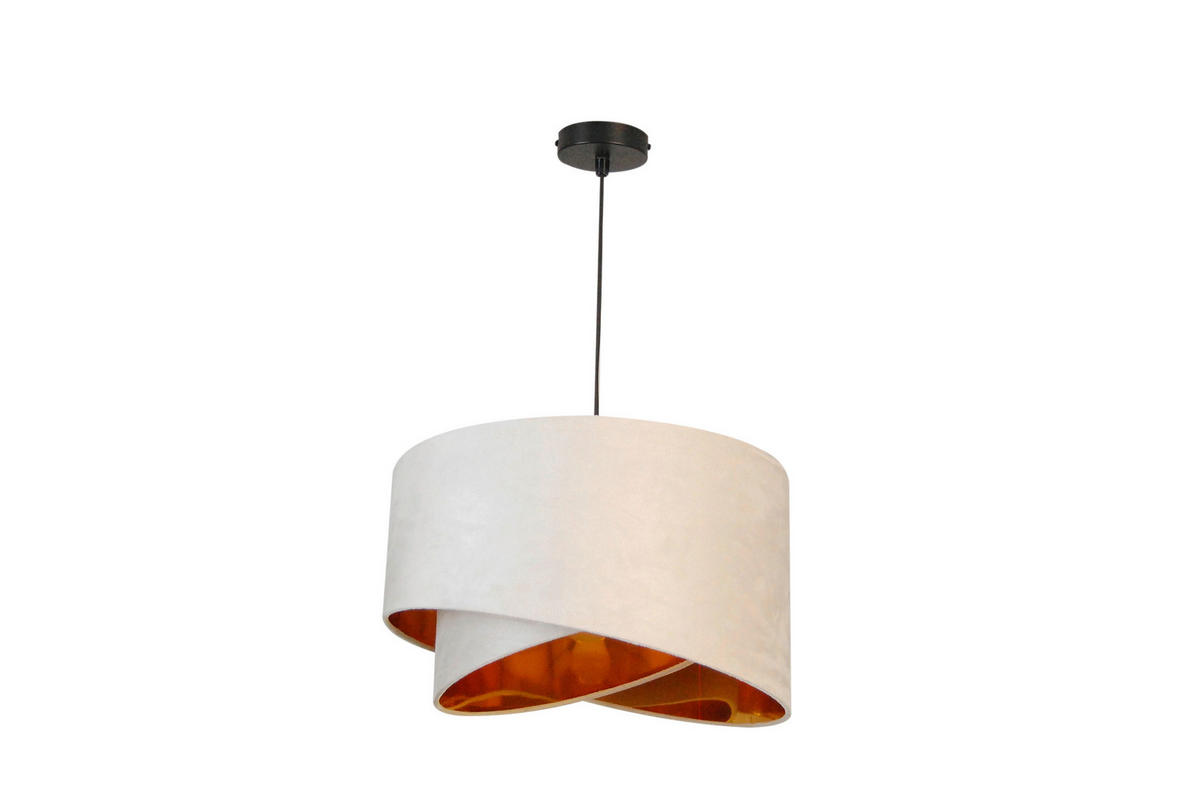 ZÁVĚSNÉ SVÍTIDLO, 45/130 cm  - bílá/barvy zlata, Trend, kov/textil (45/130cm) - Novel