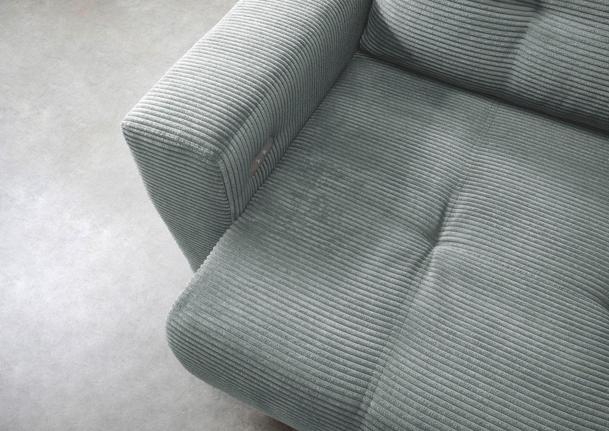 ECKSOFA Hellblau Cord  - Schwarz/Hellblau, MODERN, Holz/Textil (246/177cm) - MID.YOU