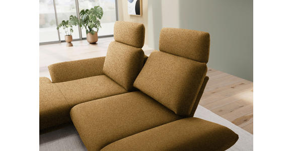ECKSOFA  in Flachgewebe Currygelb  155/234 cm  - Currygelb/Schwarz, Design, Textil/Metall (155/234cm) - Dieter Knoll