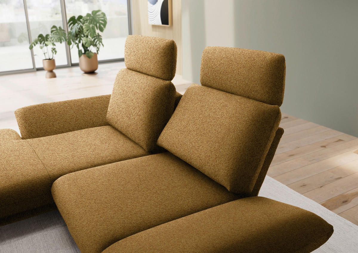 ECKSOFA Flachgewebe Currygelb  - Currygelb/Schwarz, Design, Textil/Metall (155/234cm) - Dieter Knoll