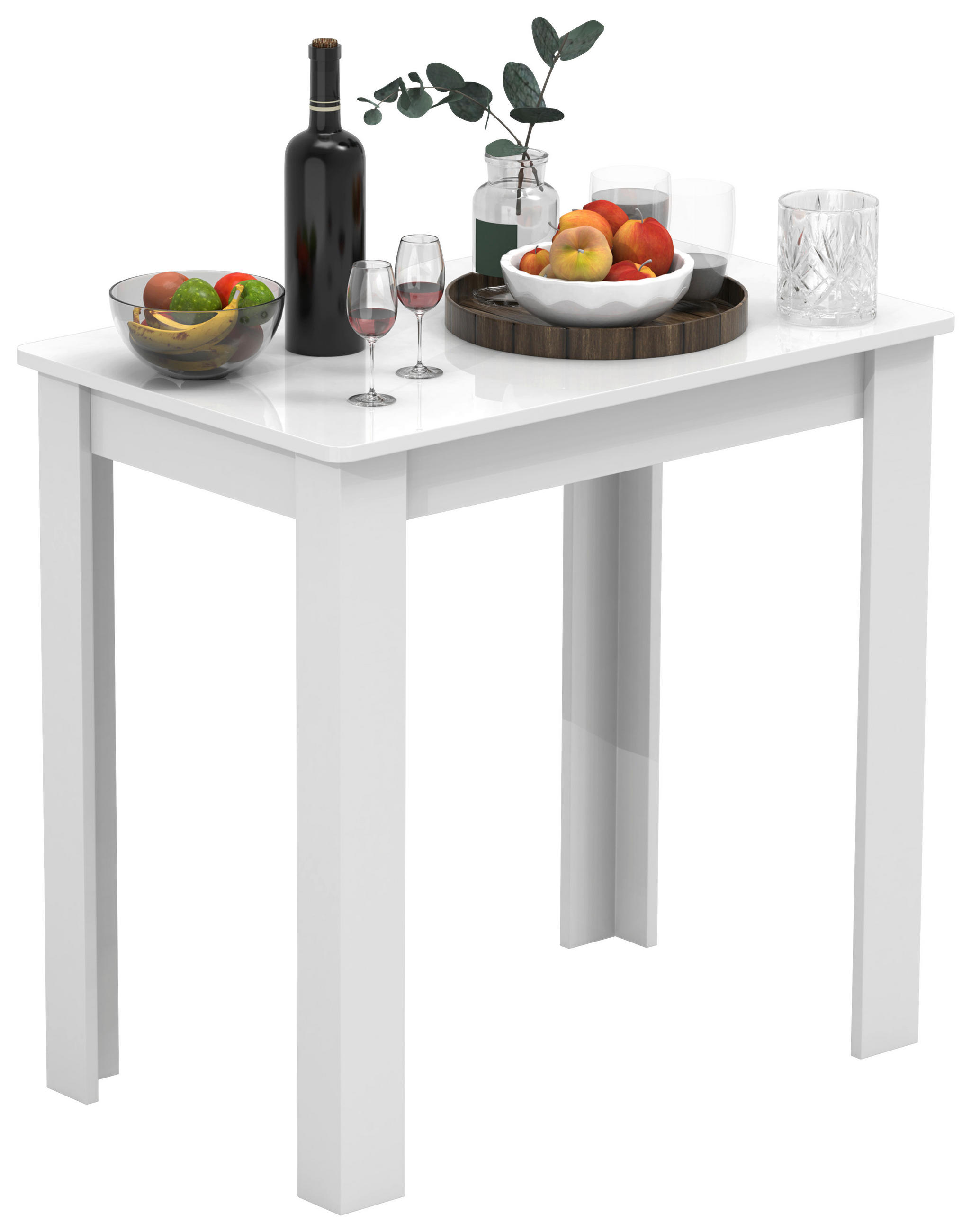 ESSTISCH rechteckig Weiß  - Weiß, MODERN, Holzwerkstoff (80/76/50cm) - MID.YOU