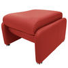 HOCKER Echtleder Rot  - Silberfarben/Rot, Design, Leder/Metall (62/42/60cm) - Livetastic