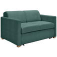 SCHLAFSOFA  in Flachgewebe Türkis  - Türkis/Buchefarben, KONVENTIONELL, Holz/Textil (144/81/97,5cm) - Carryhome