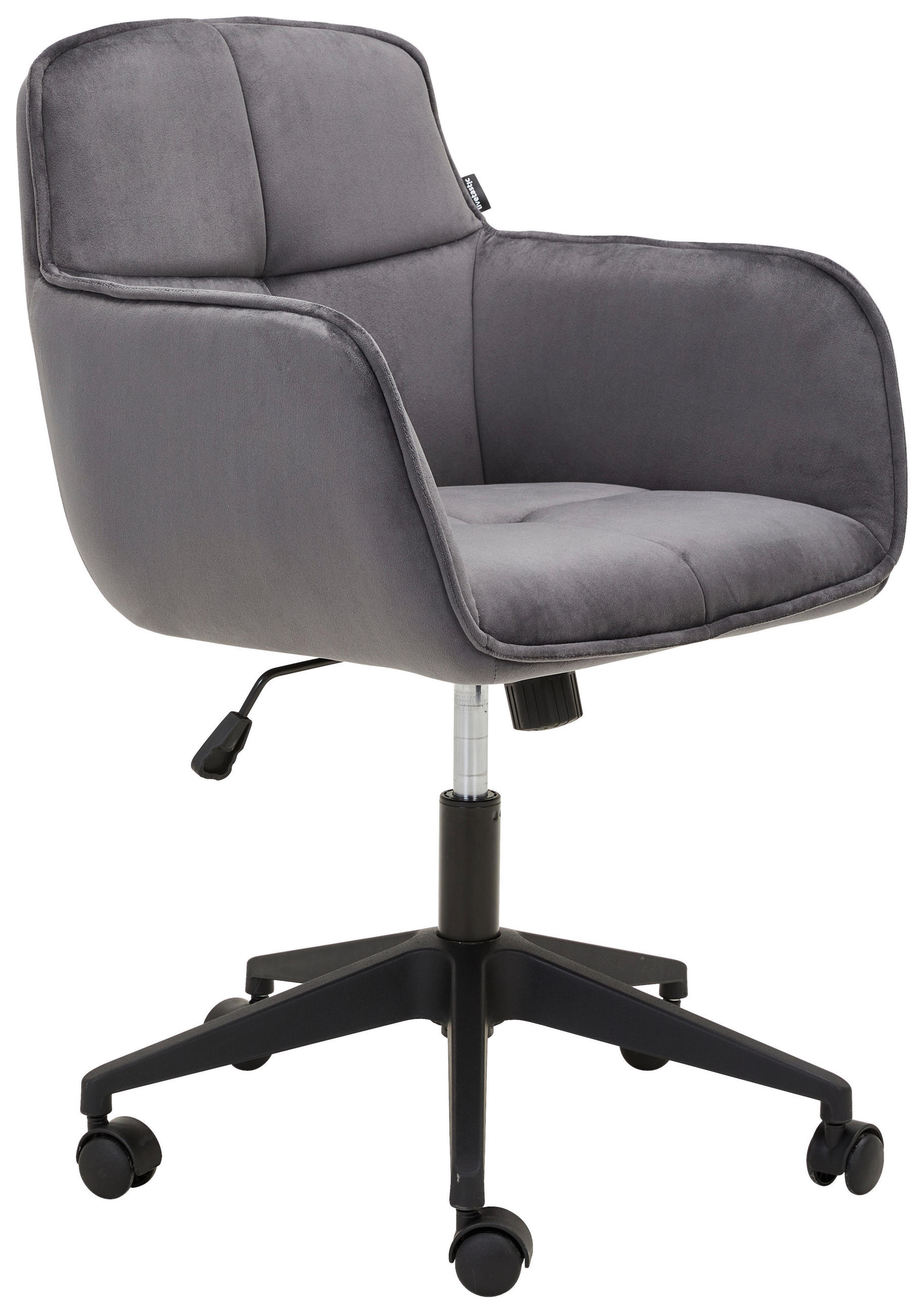 DREHSTUHL  in Samt Schwarz, Dunkelgrau  - Dunkelgrau/Schwarz, MODERN, Kunststoff/Textil (60/80-90/62cm) - Livetastic