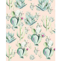 NON WOVEN-TAPET 200/250 cm  - grön/rosa, Basics (200/250cm) - Komar