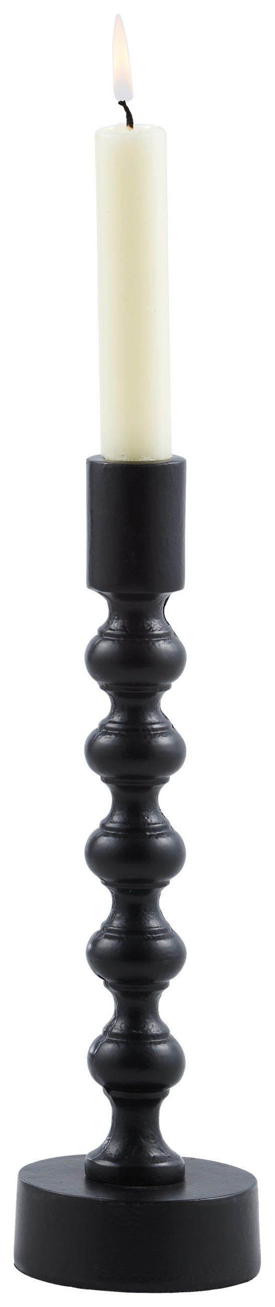 STABKERZENHALTER - Schwarz, Basics, Metall (7/26cm) - Boltze Home