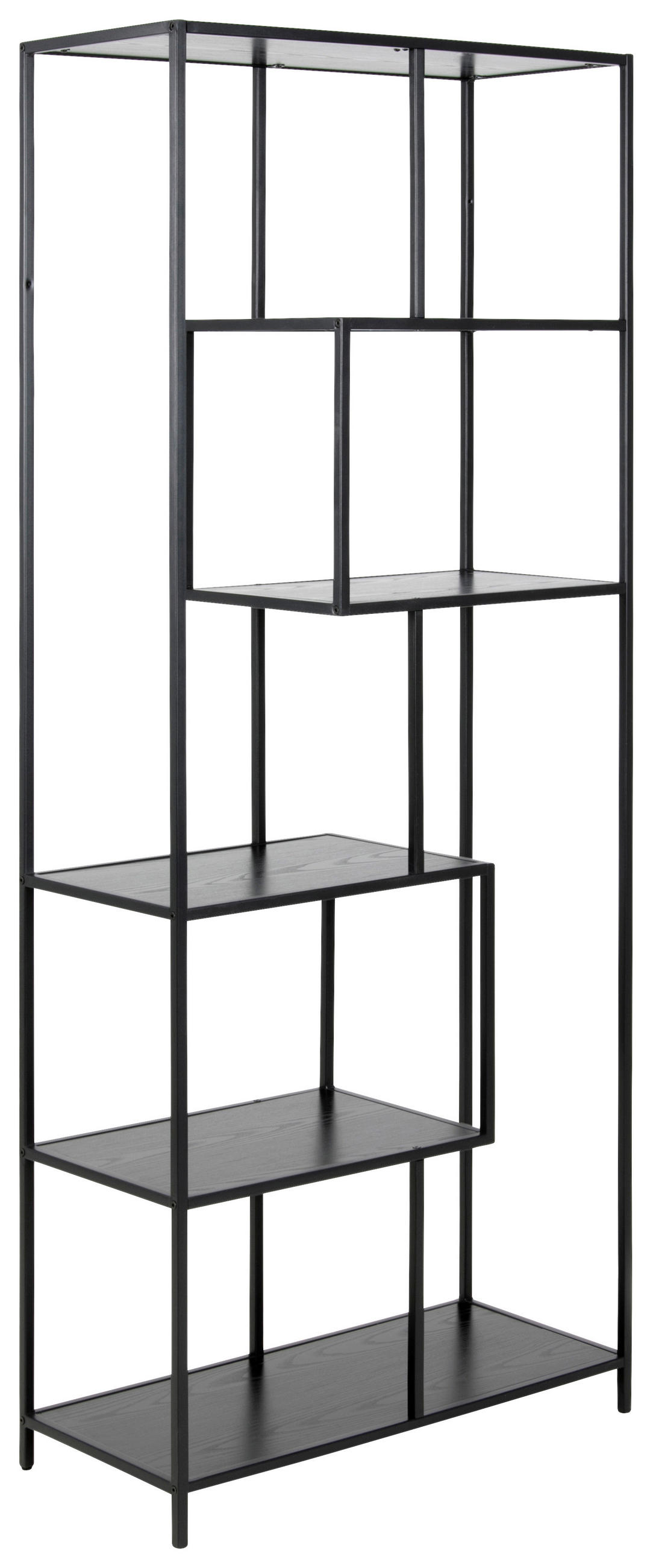 REGALELEMENT Schwarz  - Schwarz, Trend, Holzwerkstoff/Metall (77,0/185,0/35,0cm) - MID.YOU