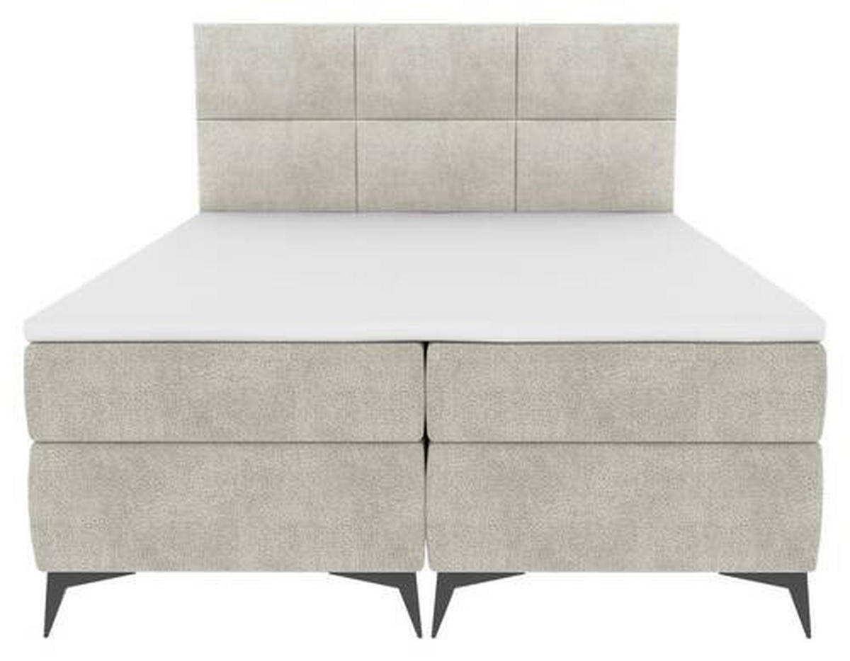 BOXBETT 160/200 cm  in Hellgrau  - Hellgrau/Schwarz, Konventionell, Textil/Metall (160/200cm) - Carryhome