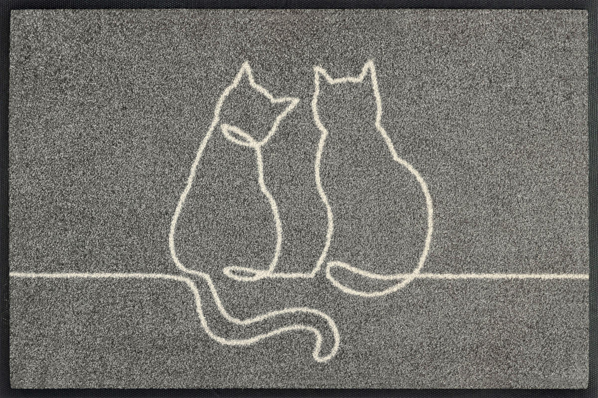 FUßMATTE 40/60 cm Lovetails  - Grau, Trend, Kunststoff/Textil (40/60cm) - wash+dry