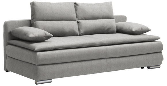 SCHLAFSOFA in Webstoff Hellgrau  - Silberfarben/Hellgrau, KONVENTIONELL, Kunststoff/Textil (207/94/90cm) - Venda