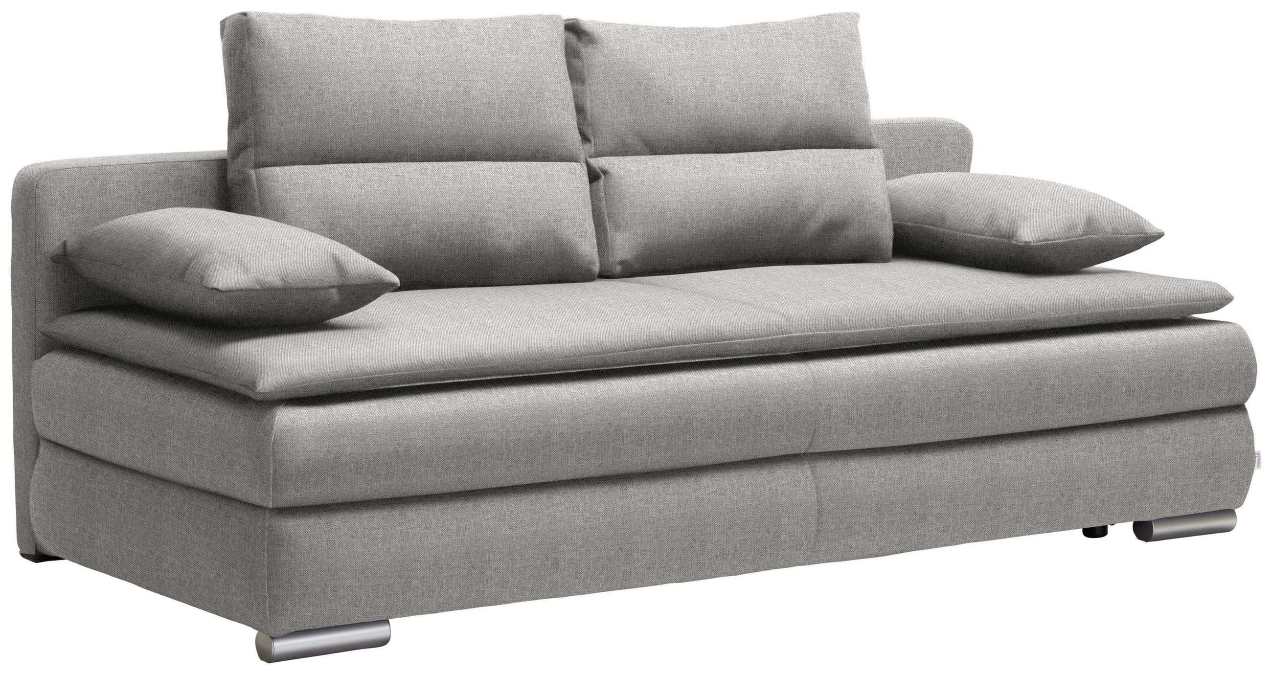 SCHLAFSOFA Webstoff Hellgrau  - Silberfarben/Hellgrau, KONVENTIONELL, Kunststoff/Textil (207/94/90cm) - Livetastic