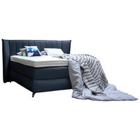 BOXSPRINGBETT 160/200 cm  in Blau  - Blau/Schwarz, KONVENTIONELL, Holz/Textil (160/200cm) - Sjöholm