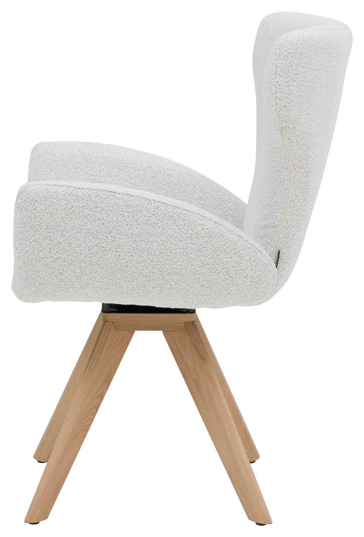 ARMLEHNSTUHL  in Bouclé  - Champagner/Eichefarben, Design, Holz/Textil (65/93/68cm) - Musterring