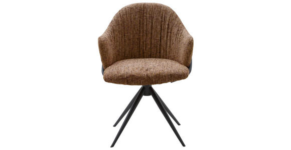 ARMLEHNSTUHL  in beflockt  - Rostfarben/Anthrazit, Design, Textil/Metall (57/84/44,5cm) - Belluti