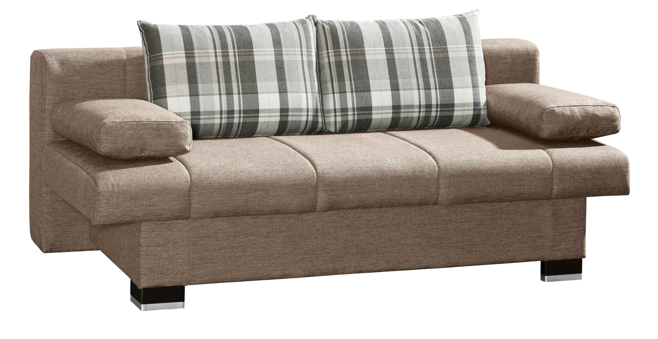 SCHLAFSOFA in Textil Beige  - Wengefarben/Beige, Konventionell, Holz/Textil (200/80/94cm) - Novel