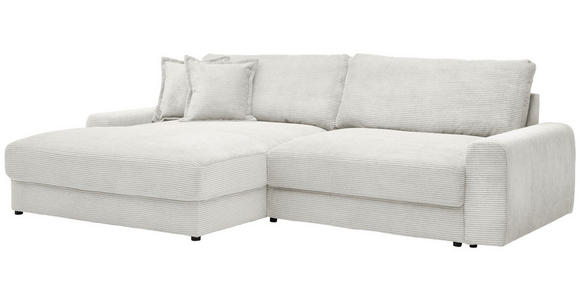 ECKSOFA in Cord Creme  - Creme/Schwarz, MODERN, Kunststoff/Textil (180/300cm) - Carryhome