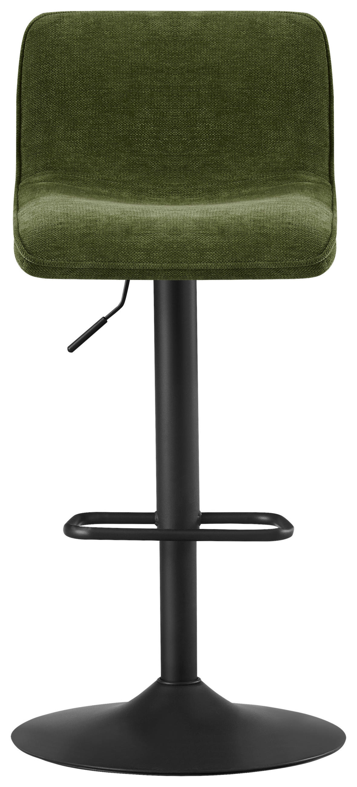 BARHOCKER Webstoff Grün, Schwarz Eisen Stoffauswahl, Sitzfläche 360° drehbar  - Schwarz/Grün, Design, Textil/Metall (45/88-109,5/50cm) - home24