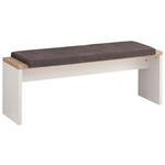 SITZBANK 130/49,5/39,4 cm Grau, Eichefarben Kunststoff  - Eichefarben/Schwarz, KONVENTIONELL, Kunststoff/Textil (130/49,5/39,4cm) - Hom`in