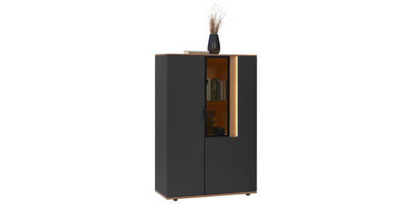 HIGHBOARD  92,9/136,6/42 cm  - Eichefarben/Anthrazit, MODERN, Glas/Holz (92,9/136,6/42cm) - Dieter Knoll