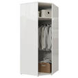 ECKKLEIDERSCHRANK 92/214/92 cm Weiß, Weiß Hochglanz  - Weiß Hochglanz/Weiß, Trend, Holzwerkstoff (92/214/92cm) - Carryhome