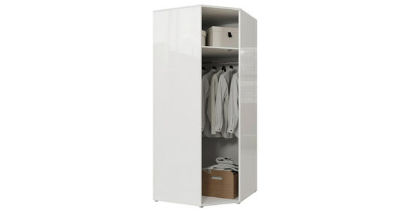 ECKKLEIDERSCHRANK 92/214/92 cm Weiß, Weiß Hochglanz  - Weiß Hochglanz/Weiß, Trend, Holzwerkstoff (92/214/92cm) - Carryhome