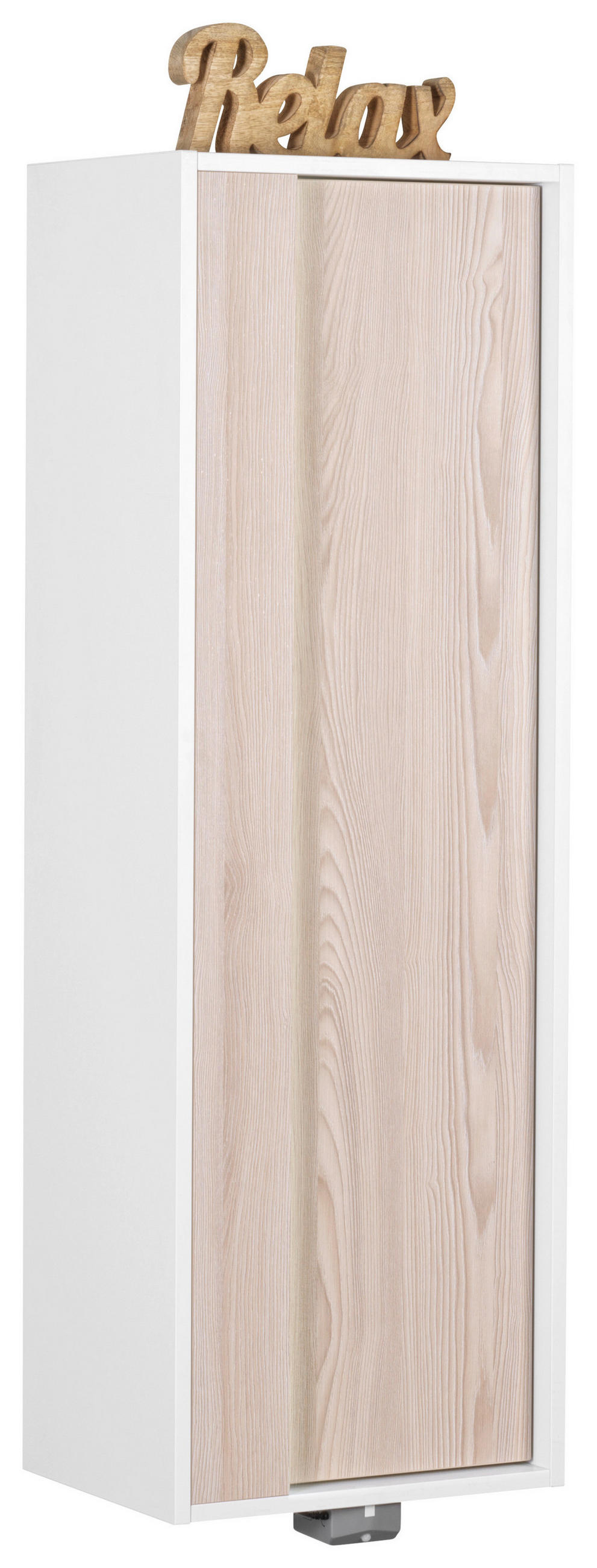 MIDISCHRANK 40/120/30 cm  - Eschefarben/Weiß, KONVENTIONELL, Glas/Holzwerkstoff (40/120/30cm) - Voleo