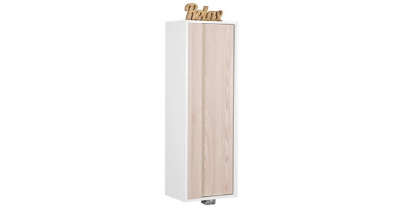 MIDISCHRANK 40/120/30 cm  - Eschefarben/Weiß, KONVENTIONELL, Glas/Holzwerkstoff (40/120/30cm) - Voleo