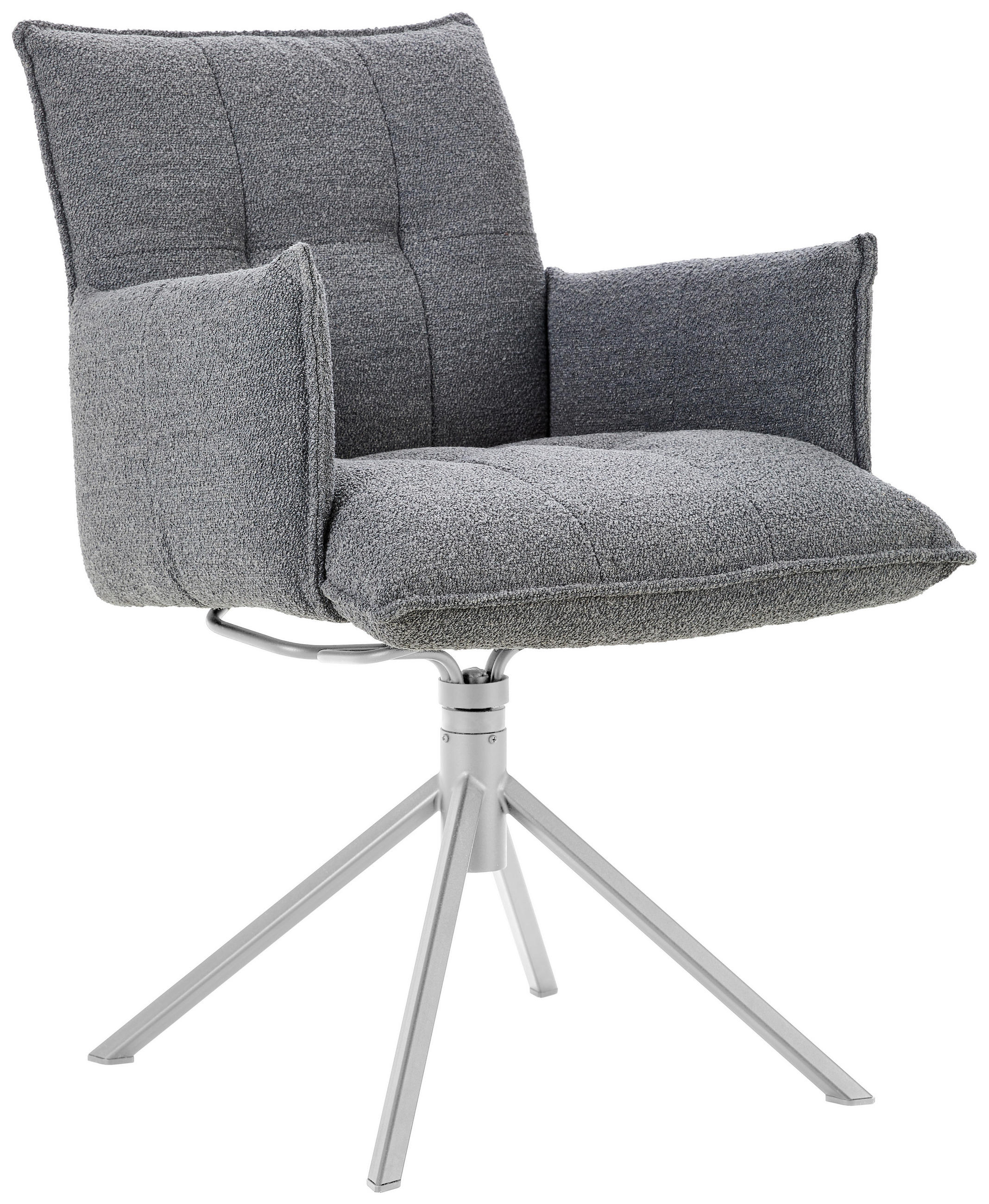 ARMLEHNSTUHL  in Flachgewebe  - Edelstahlfarben/Grau, Design, Textil/Metall (55/85/65cm) - Valnatura