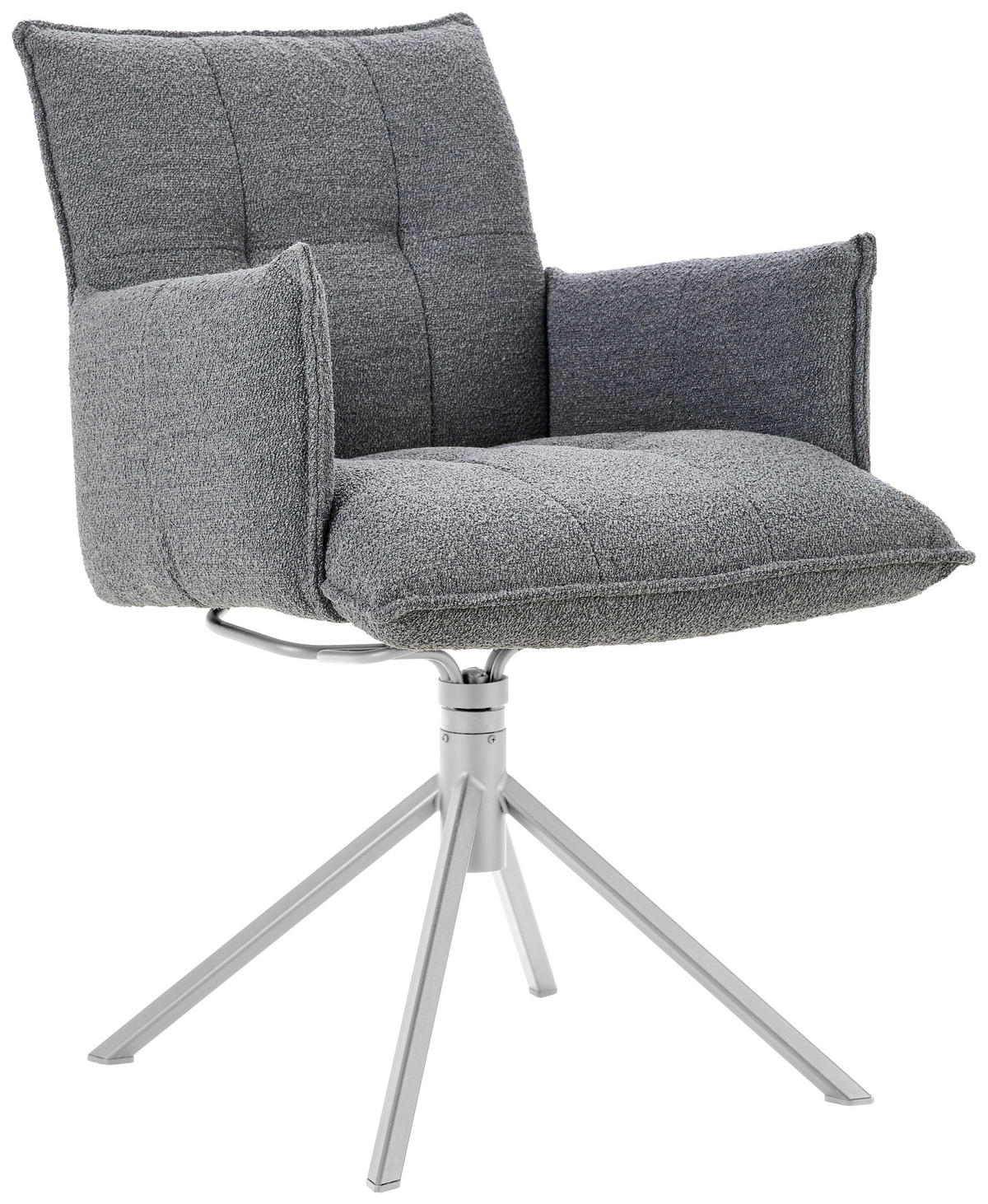 ARMLEHNSTUHL  in Flachgewebe  - Edelstahlfarben/Grau, Design, Textil/Metall (55/85/65cm) - Valnatura
