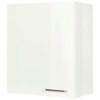 KÜCHENOBERSCHRANK 60/72/35 cm  in Weiß Hochglanz  - Edelstahlfarben/Weiß Hochglanz, MODERN, Holzwerkstoff (60/72/35cm) - Nobilia