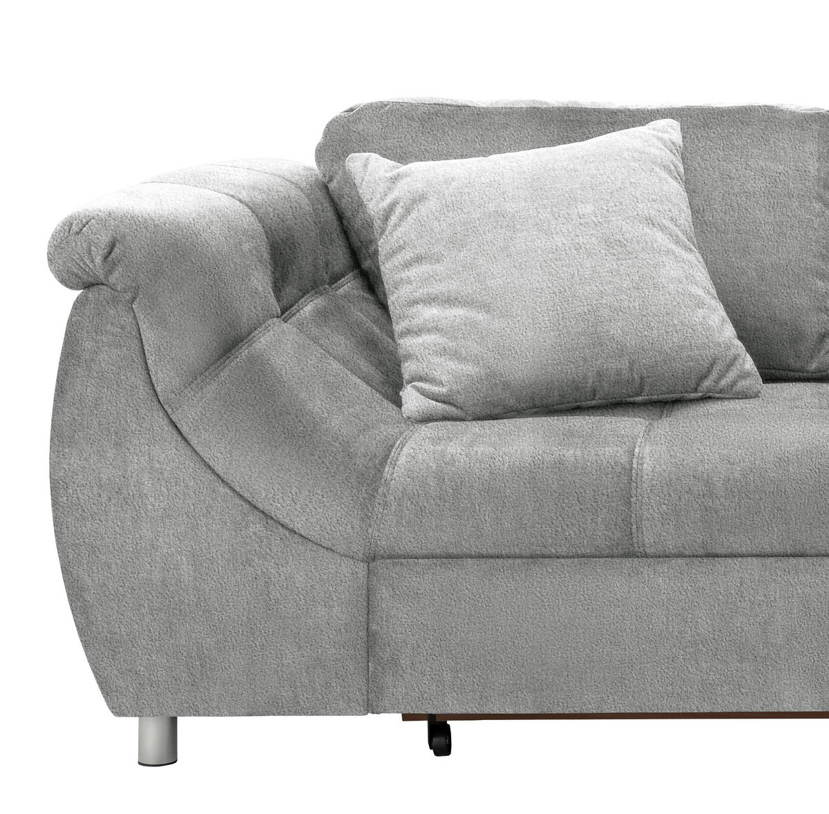 ROZKLADACIA ROHOVÁ POHOVKA, textil, strieborná - chrómová/strieborná, Modern, kov/textil (250/190cm) - Livetastic