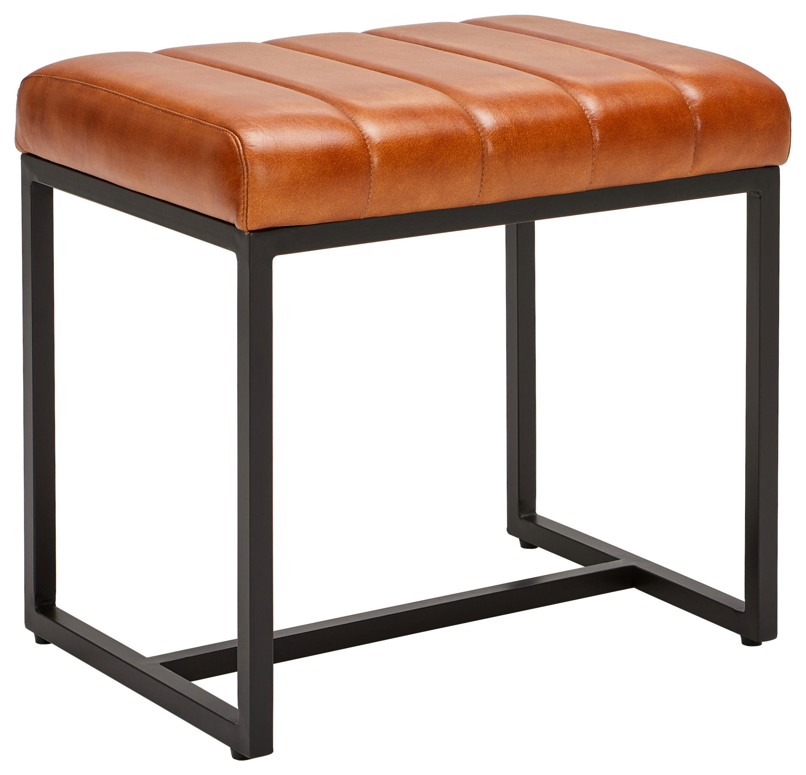 TABURET, kov, kůže, 50/48/38 cm - bílá/černá, Lifestyle, kov/kůže (50/48/38cm) - Livetastic