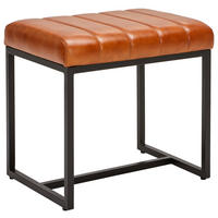 TABURET, kov, kůže, 50/48/38 cm - bílá/černá, Lifestyle, kov/kůže (50/48/38cm) - Livetastic