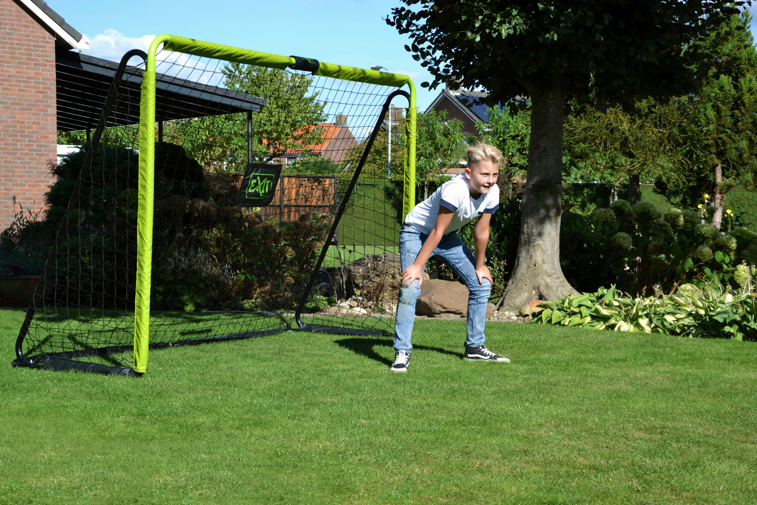 FUSSBALLTOR  - Limette/Schwarz, Konventionell, Kunststoff/Metall (184/122/60cm) - EXIT Toys